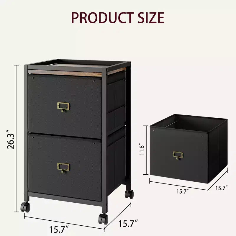 Mobile 2/3-Drawer Filing Cabinet, Under Desk Storage Drawers on Wheels for Home Office Organization