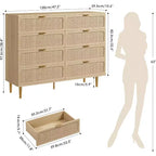 Cassettiera a 8 cassetti, comò moderno in legno per camera da letto con cassetti contenitori, mobile TV in stile rustico per soggiorno, camera da letto