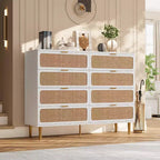 Cassettiera a 8 cassetti, comò moderno in legno per camera da letto con cassetti contenitori, mobile TV in stile rustico per soggiorno, camera da letto