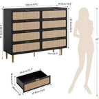 Cassettiera a 8 cassetti, comò moderno in legno per camera da letto con cassetti contenitori, mobile TV in stile rustico per soggiorno, camera da letto