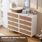 Cassettiera a 8 cassetti, comò moderno in legno per camera da letto con cassetti contenitori, mobile TV in stile rustico per soggiorno, camera da letto