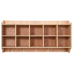 Organizzatore portaoggetti a parete con scomparti, scaffale a 10 cubi con ganci per aula e asilo nido