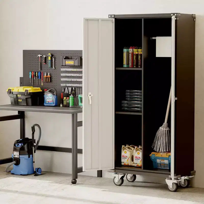 Rolling Tool Cabinet with Lock, 71 Metal Storage Cabinet with Wheels for Garage and Office