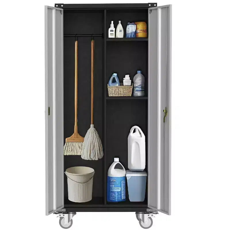 Rolling Tool Cabinet with Lock, 71 Metal Storage Cabinet with Wheels for Garage and Office