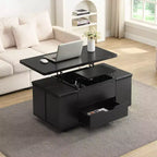 Okak Modern Functional Lift-Top Coffee Table with Hidden Storage & Stools,Fashionable Center Table Set for Living Room,Office